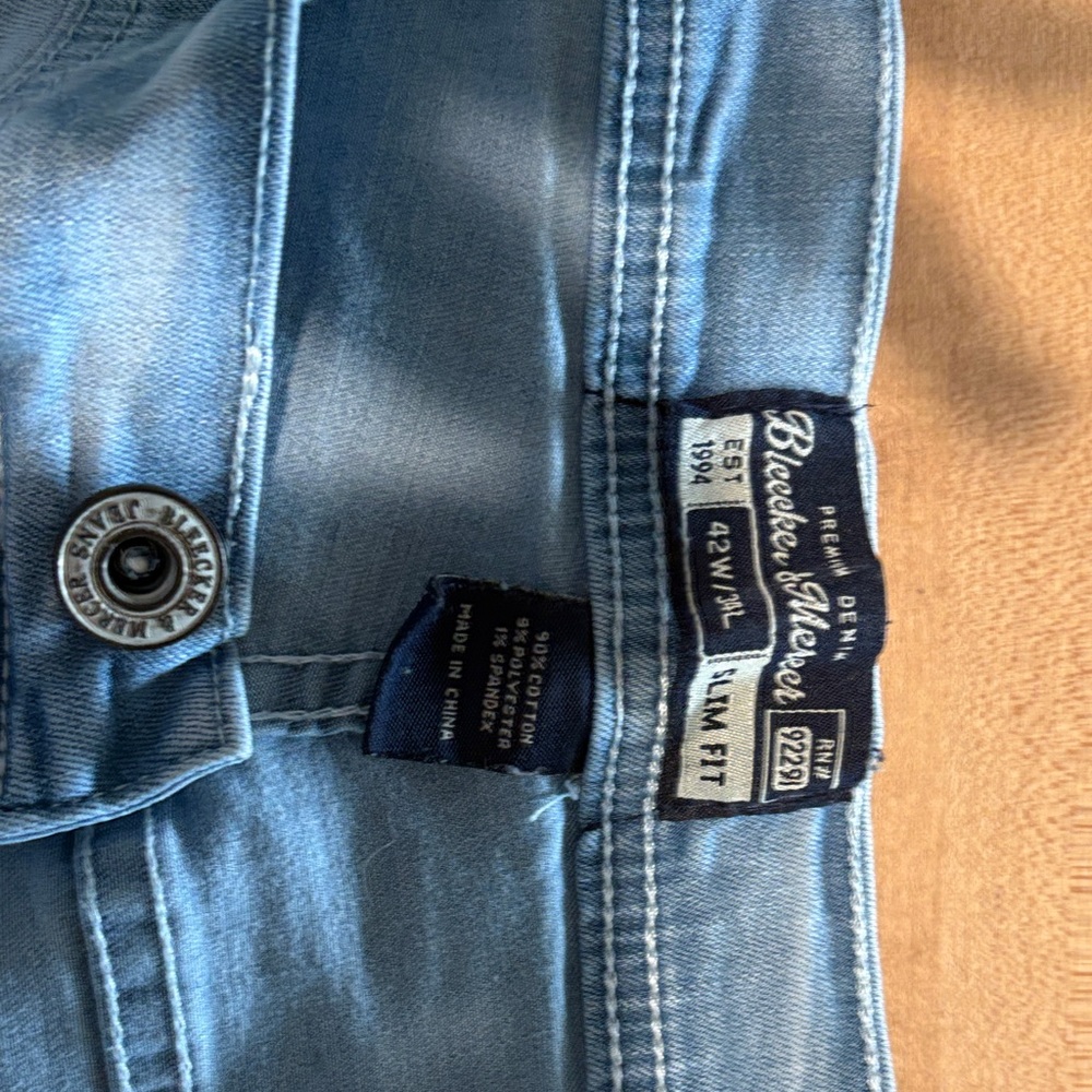 Bleeker & Mercer Men's Slim Jeans - Sky Blue